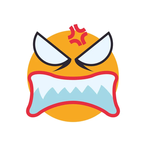 Face angry sphere expression cartoon icon. Vector graphic — Stock Vector