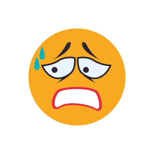 Face sad sphere expression cartoon icon. Vector graphic — Stock Vector