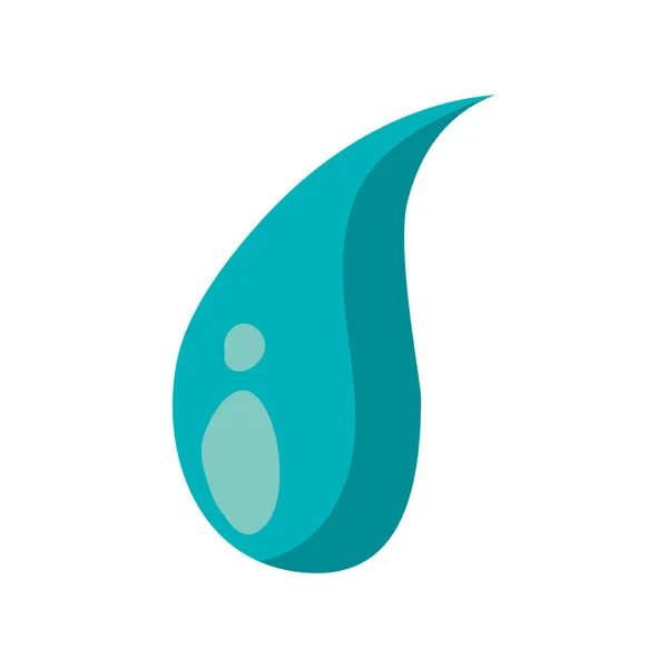 Druppel blauw water schoon pictogram. Vectorafbeelding — Stockvector