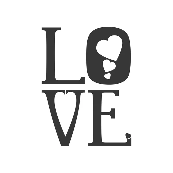 Herz Text Liebe Form Buchstabensymbol. Vektorgrafik — Stockvektor