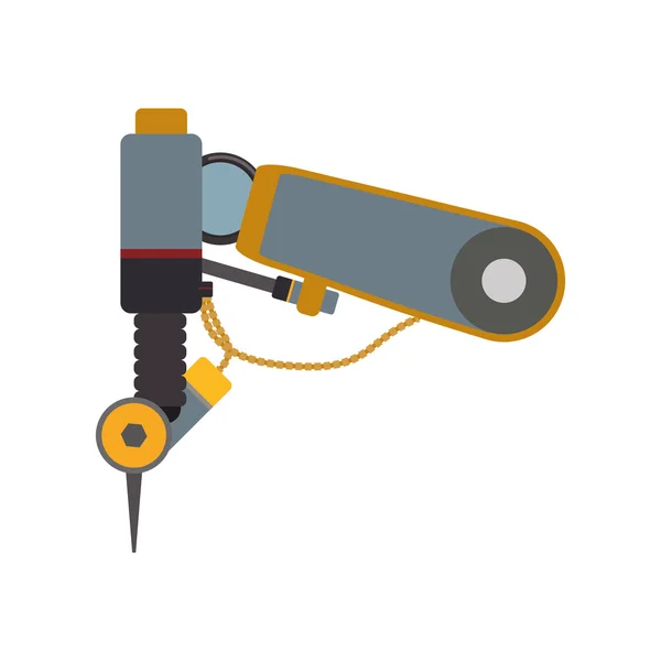 Braccio robot tecnologia icona in metallo android. Grafico vettoriale — Vettoriale Stock