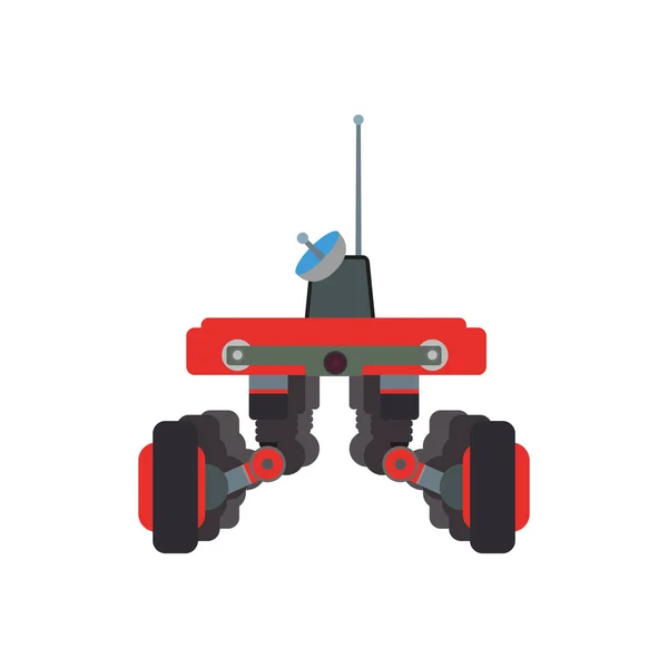 Coche transporte robot tecnología androide icono de metal. Gráfico vectorial — Vector de stock