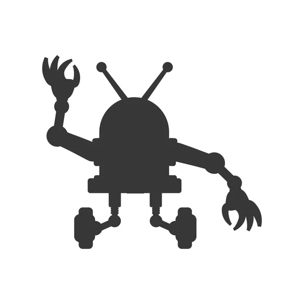Ρομπότ android εικονίδιο τεχνολογία καρτούν. Διανυσματικό γραφικό — Διανυσματικό Αρχείο