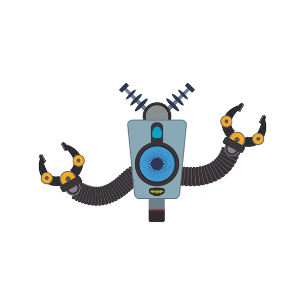 Robot de dibujos animados icono de la tecnología androide. Gráfico vectorial — Vector de stock
