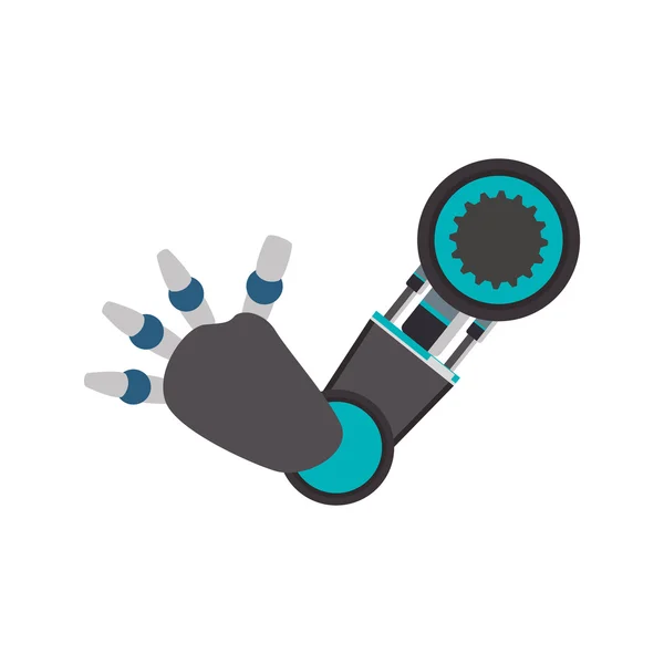 Arm robot technologie android metalen pictogram. Vectorafbeelding — Stockvector