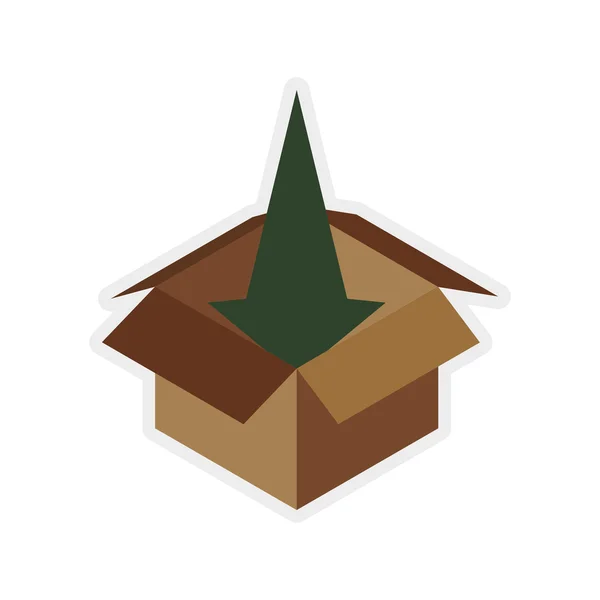 Box csomag szállítás szállítás logisztikai biztonság ikont. Vektor gra — Stock Vector
