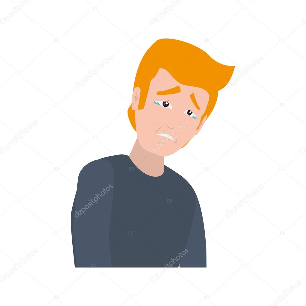 Face sad man expression cartoon icon. Vector graphic Stock Vector Image by  ©djv #118726008