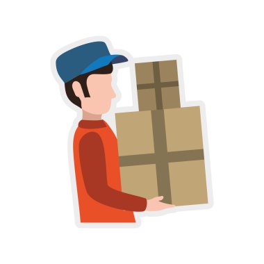 teslimatçı nakliye lojistik simge paketi. Vektör grafiği