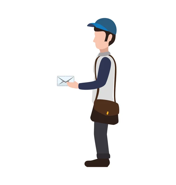 Postbote Umschlag Lieferung Versand Symbol. Vektorgrafik — Stockvektor