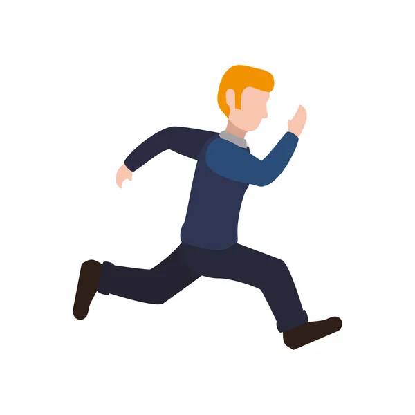 Muž běží mužského avatara osoby lidí ikonu. Vektorové grafiky — Stockový vektor