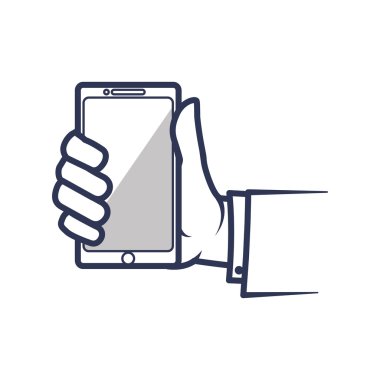 Smartphone el mobil gadget teknoloji simgesi. Vektör grafiği