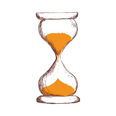 houglass saat ölçü geleneksel simgesini çizin. Vektör grafiği
