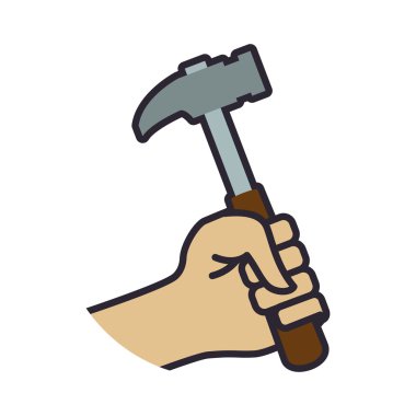 araç onarım İnşaat Sanayi simgesini çekiç. Vektör grafiği