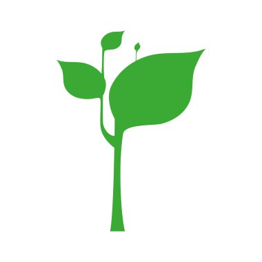 yaprak bitki yeşil doğa ekoloji simgesi. Vektör grafiği