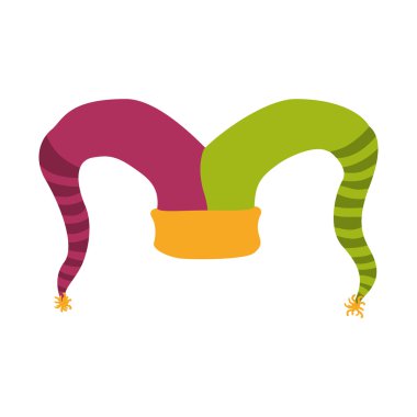 şapka arlequin karnaval kutlama simgesi. Vektör grafiği