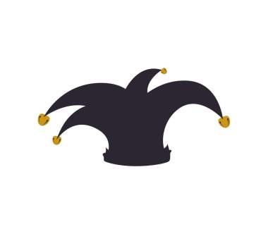 şapka arlequin karnaval kutlama simgesi. Vektör grafiği