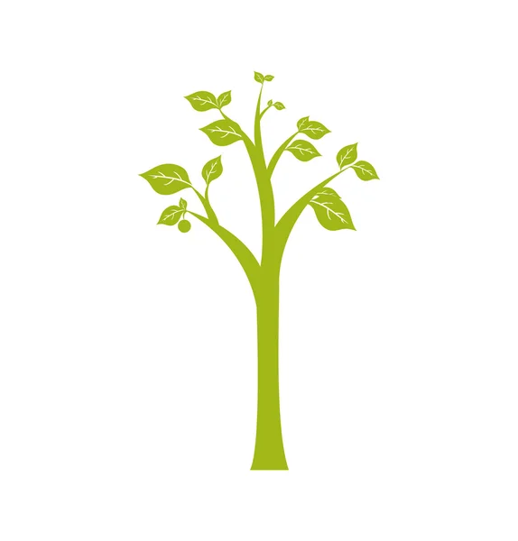 Икона зеленой природы листового растения. Векторная графика — стоковый вектор