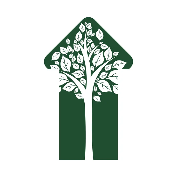 Folha seta planta verde natureza ecologia ícone. Gráfico vetorial — Vetor de Stock