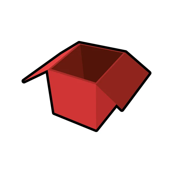 Paquete de caja roja icono de entrega abierta. Gráfico vectorial — Archivo Imágenes Vectoriales