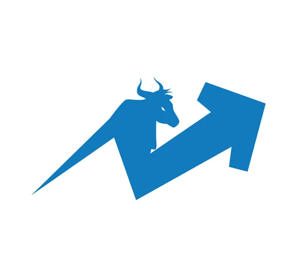 Seta direção aumentar o ícone de lucro touro. Gráfico vetorial —  Vetores de Stock