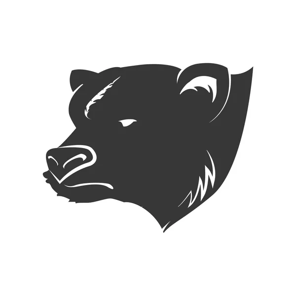 Urso selvagem animal silhueta predador ícone. Gráfico vetorial — Vetor de Stock