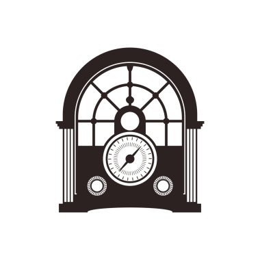 radyo retro vintage müzik simgesi. Vektör grafiği
