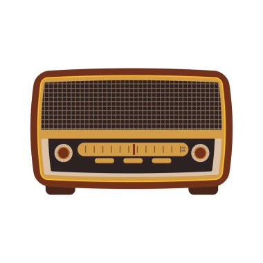 radyo retro vintage müzik simgesi. Vektör grafiği