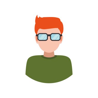 Adam gözlük erkek avatar kişi insanlar simgesi. Vektör grafiği