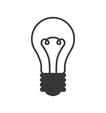 ampul enerji gücü siluet simgesi. Vektör grafiği