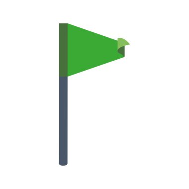 bayrak yeşil pennant kazanan spor simgesi. Vektör grafiği