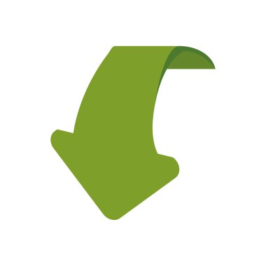 yeşil ok aşağı yön simgesi. Vektör grafiği