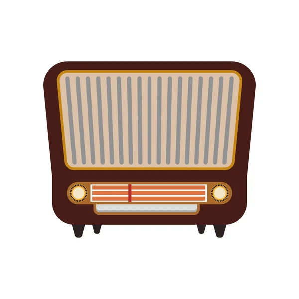 Radio rétro vintage icône de la musique. Graphique vectoriel — Image vectorielle