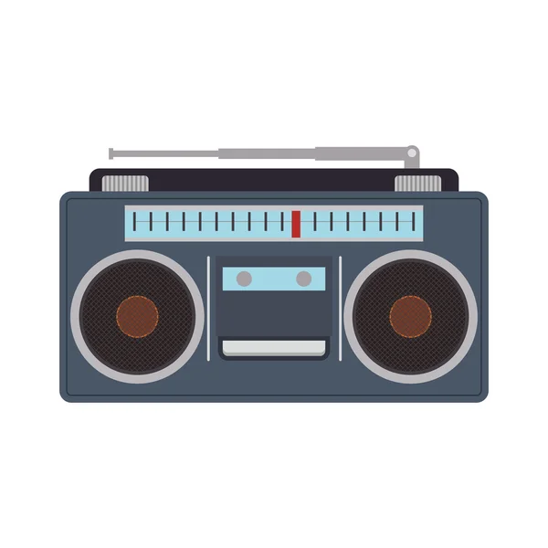 Radio rétro vintage icône de la musique. Graphique vectoriel — Image vectorielle