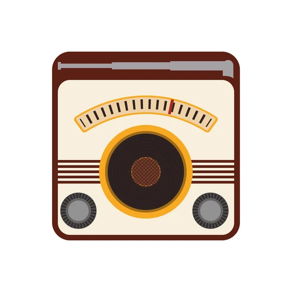 Radio retro icono de la música vintage. Gráfico vectorial — Archivo Imágenes Vectoriales