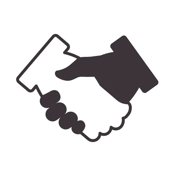 Deal hand shake gesture business icon. Vector graphic — Stock Vector