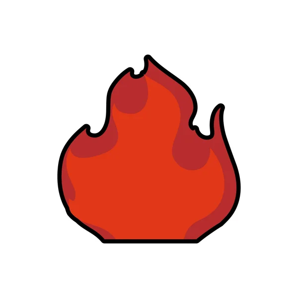 Płomień ognia czerwona ikona palić. Grafika wektorowa — Wektor stockowy