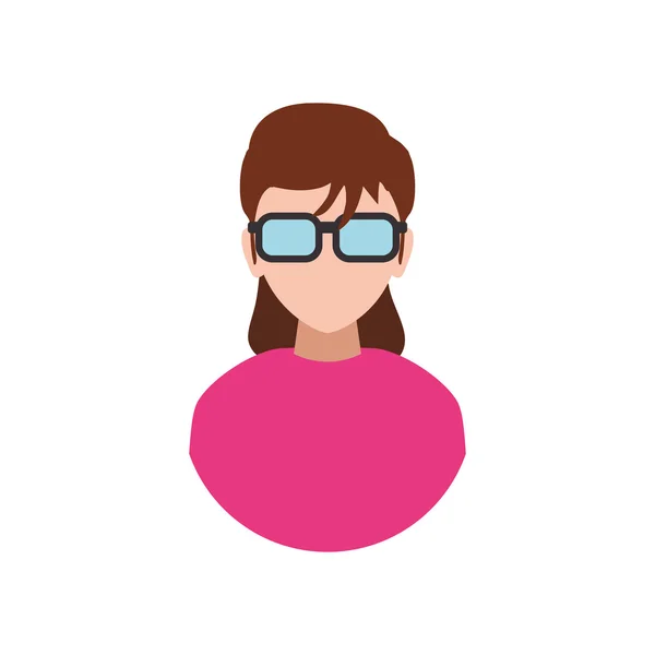 Mujer gafas mujer avatar persona icono. Gráfico vectorial — Archivo Imágenes Vectoriales