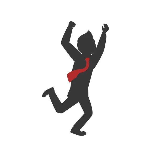 Hombre corbata avatar persona silueta icono. Gráfico vectorial — Vector de stock