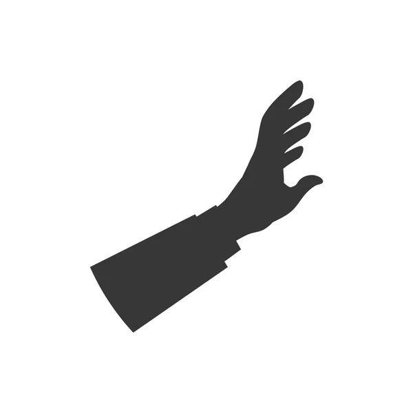 Dedos mano humana gesto icono. Gráfico vectorial — Vector de stock