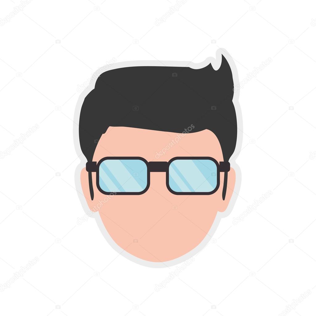 Businessman Icon Image, Male Avatar Profile Vector with Glasses and Beard  Hairstyle Stock Vector - Illustration of avatar, male: 179728610