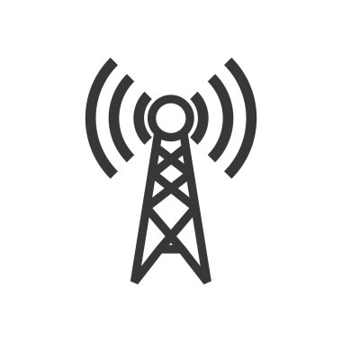 anten sinyali internet küresel iletişim simgesi. Vektör grafiği