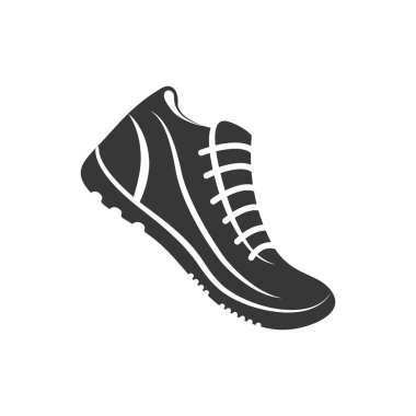 Spor Fitness simgesi çalışan ayakkabılar. Vektör grafiği