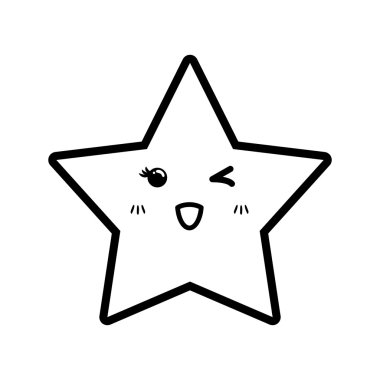 yıldız merry christmas dekorasyon çizgi film simgesi. Vektör grafiği