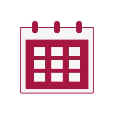 Takvim kırmızı planlayıcısı simgesi. Vektör grafiği