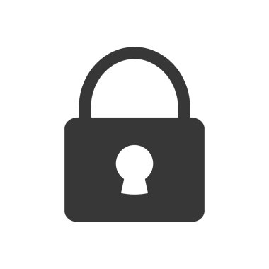 asma kilit güvenlik sistemi siluet simge. Vektör grafiği