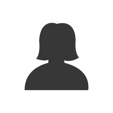 Kadın baş siluet kadın simgesi. Vektör grafiği