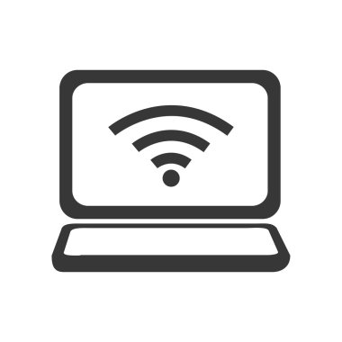 dizüstü bilgisayar becerikli alet teknoloji simgesi. Vektör grafiği