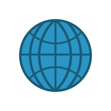 küre küresel iletişim Internet simgesini. Vektör grafiği