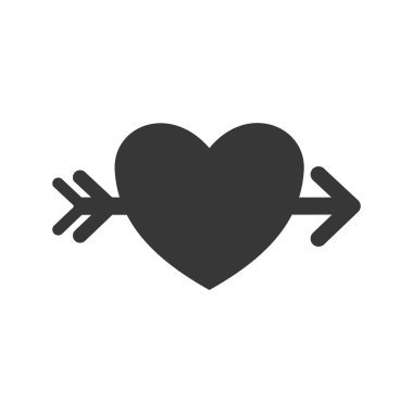 kalp aşk romantik simgesi. Vektör grafiği