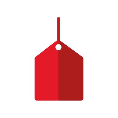 etiket kırmızı afiş satış simgesi. Vektör grafiği